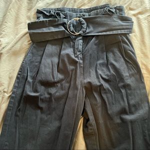 Navy blue high waisted capri pants